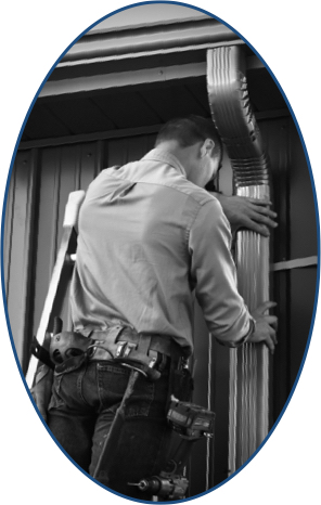Wyold Gutters crew member working on a gutter project