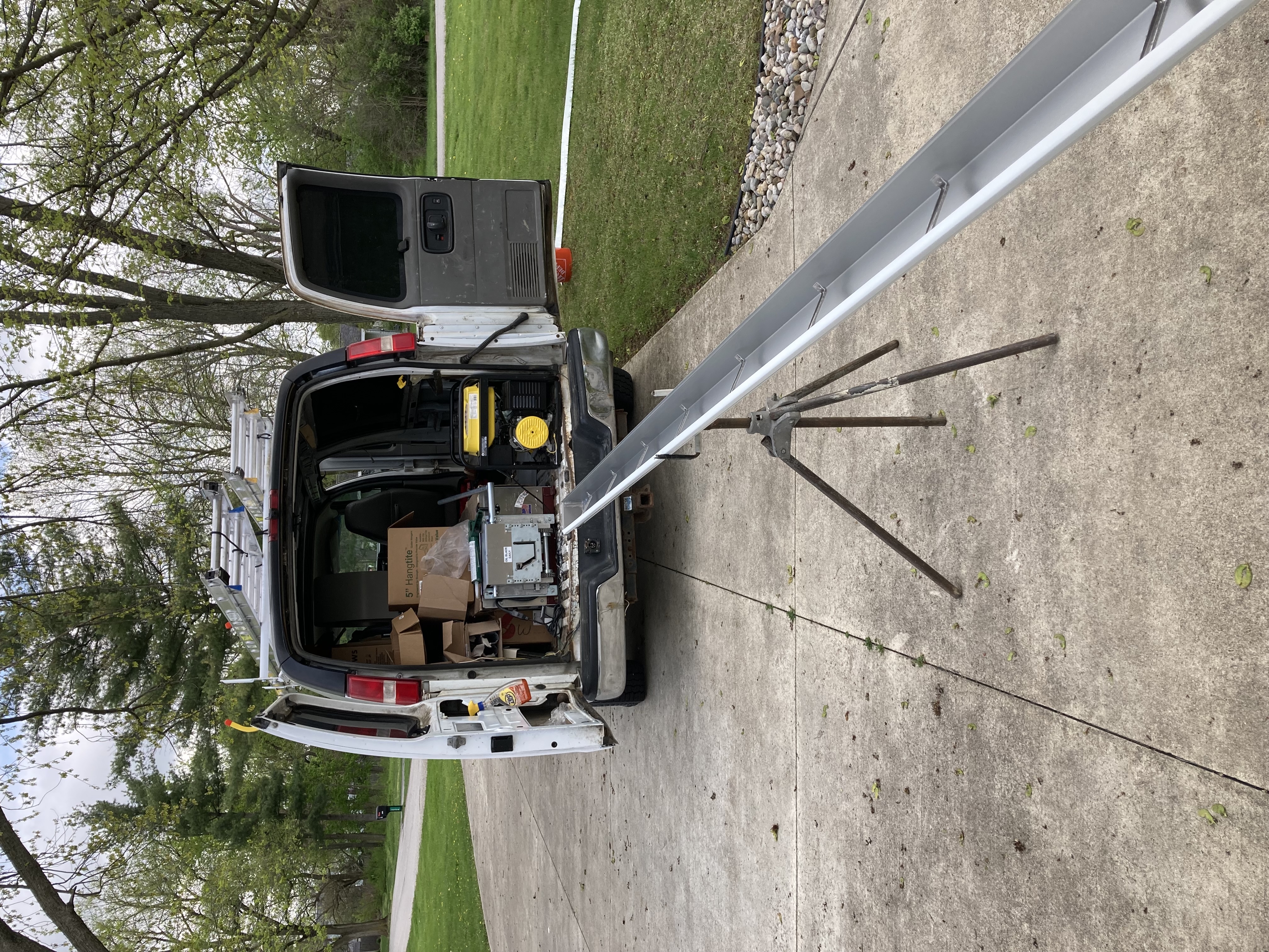 Gutter machine prepared for custom seamless gutter work